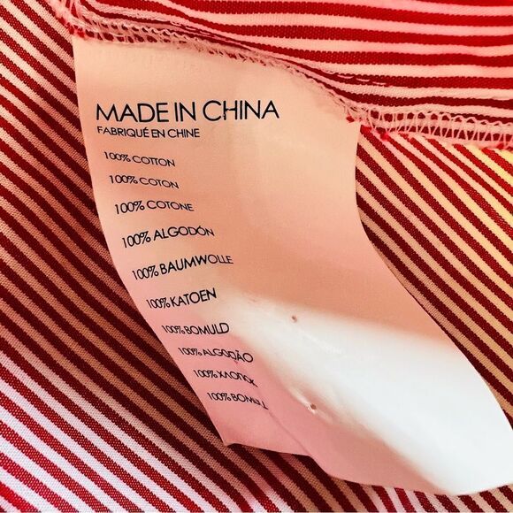 Club Monaco Red White Striped Cold Shoulder Top size XS - Picture 6 of 6